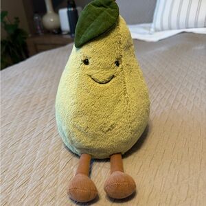 Jellycat Green and Brown Stuffed Pear Toy